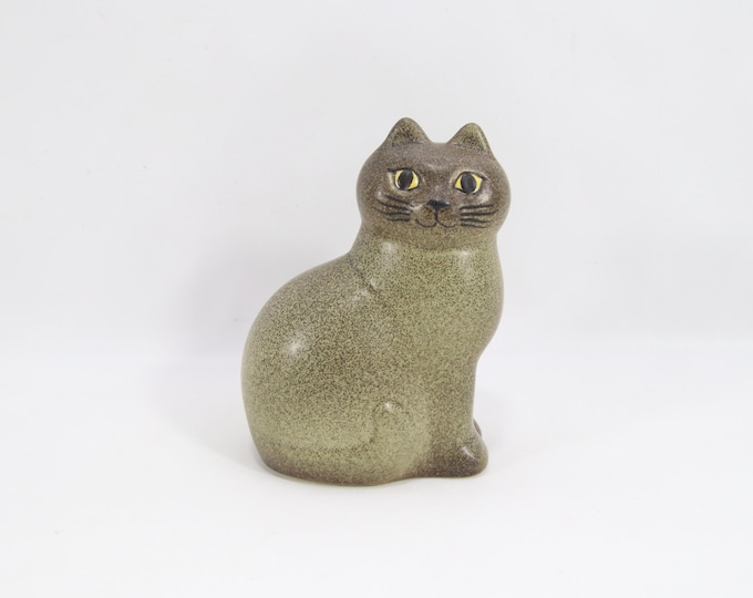 Lisa Larson Måns Mini Cat Figurine | Vintage Scandinavian Ceramic Art by Gustavsberg Sweden | Nordic Collectible Modern Decor