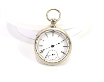Elgin Taschenuhr 1886 | Key Wind Hunter Gehäuse | 11 Rubinwerk Vergoldet | Amerikanische Antikuhr