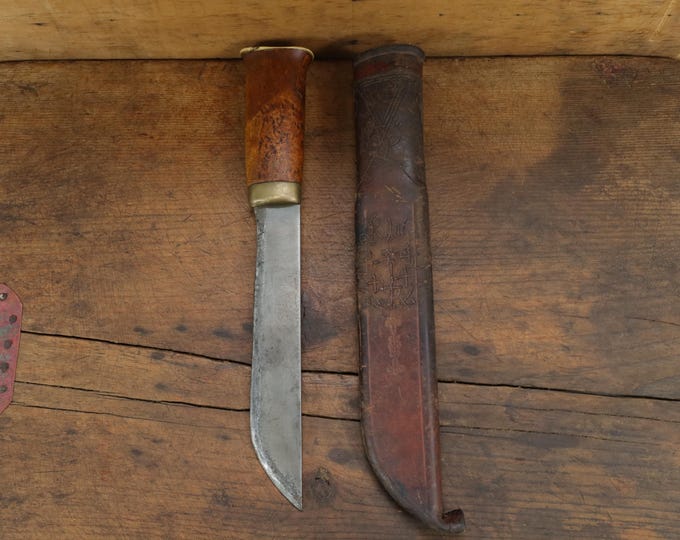 Norwegian Samie Hand-Forged Knife | Birch Handle Knife | 1910s Vintage Knife | Collector's Knife | Unique Gift