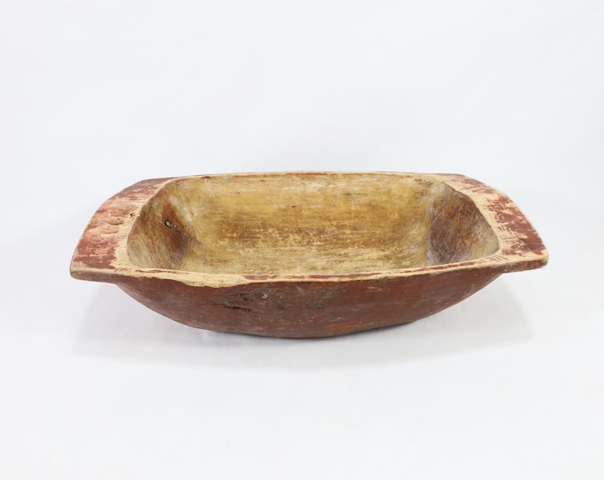 Handmade Nordic Wooden Dough Bowl - Antique Table Centerpiece from 1800s