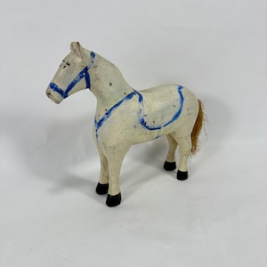 Vintage Norwegian Wooden Horse from Early 20th Century - Charming Patina, Perfect Gift for Collectors