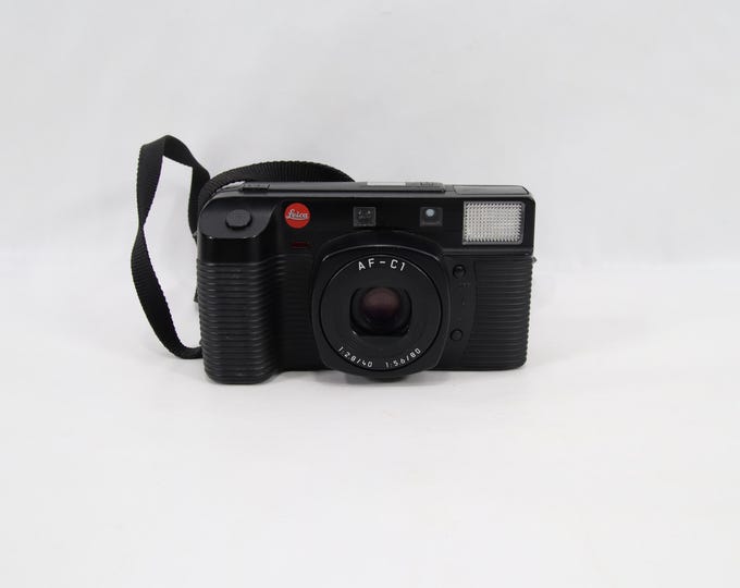 Vintage Leica AF-C1 35mm Film Camera | Japan Made Compact Point and Shoot | Tested Shutter Flash Fires Battery Included