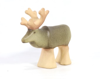 Lisa Larson Figurine | Stoneware Moose | Skansen Series | Scandinavian Art | Gustavsberg Sweden | Collector's Item