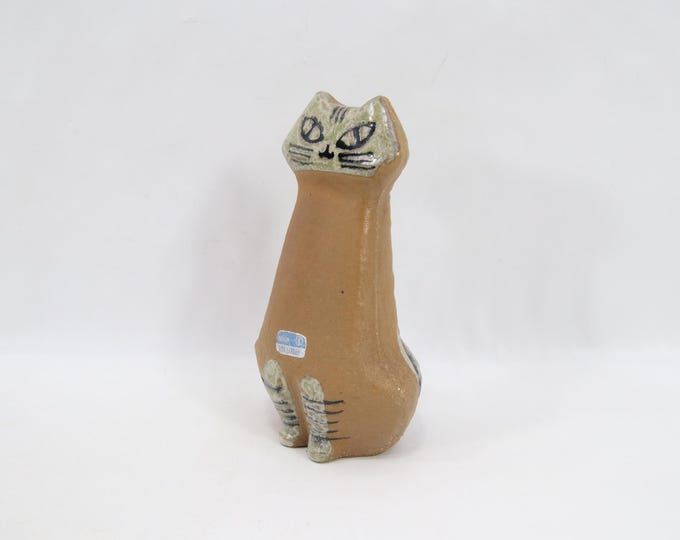 Vintage Lisa Larson Lilla Zoo Sitting Cat Figurine - Gustavsberg Swedish Stoneware Cat, Scandinavian Design
