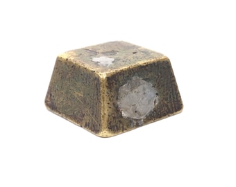 Antique Scandinavian Brass Trade Weight 16 L – Crown Marked Merchant Scale Weight – Lead Adjusted Nordic Market Weight – 19th Century