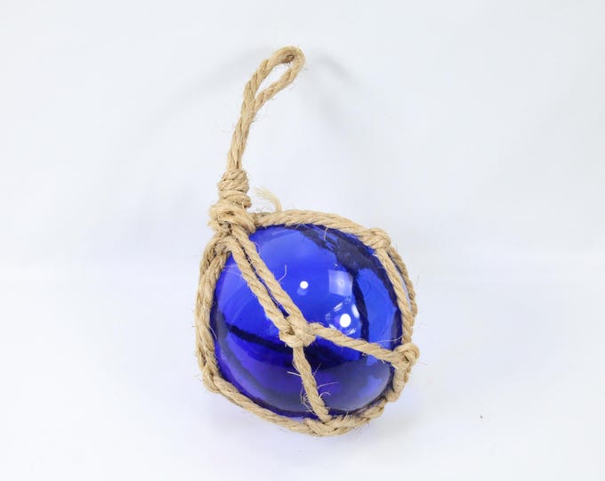 Vintage dark blue Glass Float | vintage Glass Decor | Dark blue Glass Ornament | Nautical Decor | Maritime Collectible