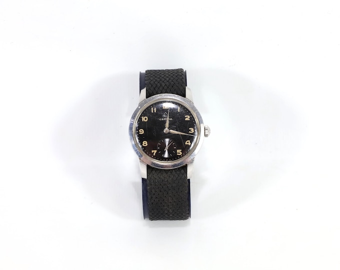 Vintage Certina Dress Watch 1950 | Swiss Watch | Black Dial | Timeless Sophistication | Gift for Collectors