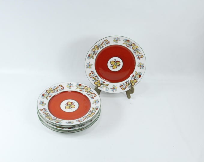 Nordic Rosemaled Porcelain Plate | Hand-Painted Wall Decor | 1950s Porsgrunn | Folk Art | Gift | Dinner plate
