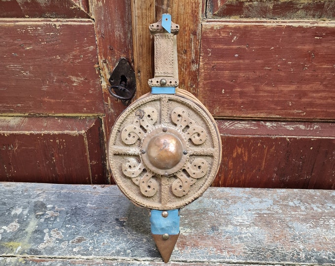 Unique Viking-Inspired Fireplace Blower - Heat Your Home and Pay Tribute to Ancient Warriors with Sword and Shield Motif