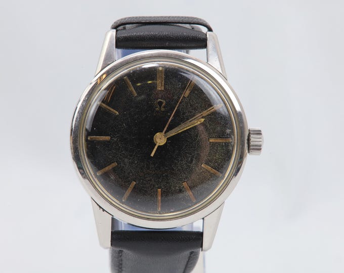 Vintage Omega Seamaster Watch circa 1958 - Cal. 267 Manual Wind, Black Dial, 36mm Steel Case