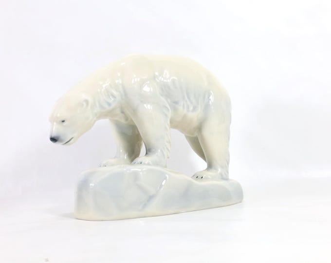 Porsgrund Porcelain Polar Bear 1990s|Nordic Artistry|Porcelain Collectible|Scandinavian Gift|Home Decor