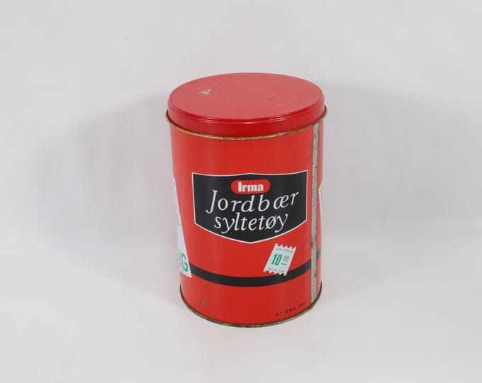 Scandinavian Tin Box | Norwegian Jam Tin from 1960 | Vintage Nordic Gift | Oslo Strawberry Tin | Collectible