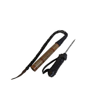 Middle Eastern Camel Leather Whip - Old black Riding  leather whip