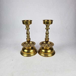 Beautiful Handmade Brass Candlestick Pair - Retro 1950s Home Decor Accent - Norwegian vintage candlesticks
