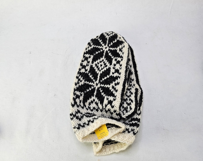 Norwegian wool Selbu gloves - Vintage handmade wool gloves - Winter cloths - Vintage norwegian