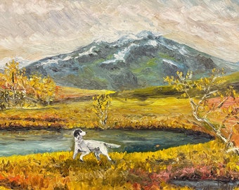 Vintage Norwegian Landscape Oil Painting - Gustatoppen in Telemark - Unknown Artist - Collectible Art