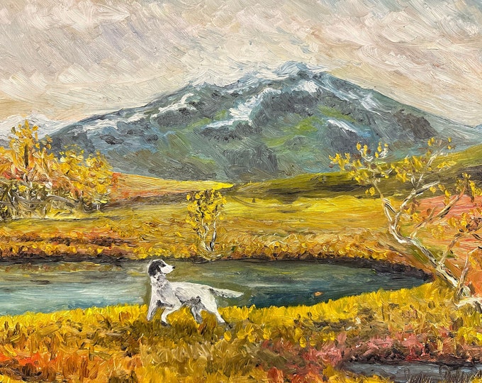 Vintage Norwegian Landscape Oil Painting - Gustatoppen in Telemark - Unknown Artist - Collectible Art