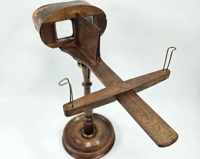 Vintage American Stereoscope Viewer - Collectible 1800s Postcard Viewer - Antique Centerpiece Display - 1800s made in New York