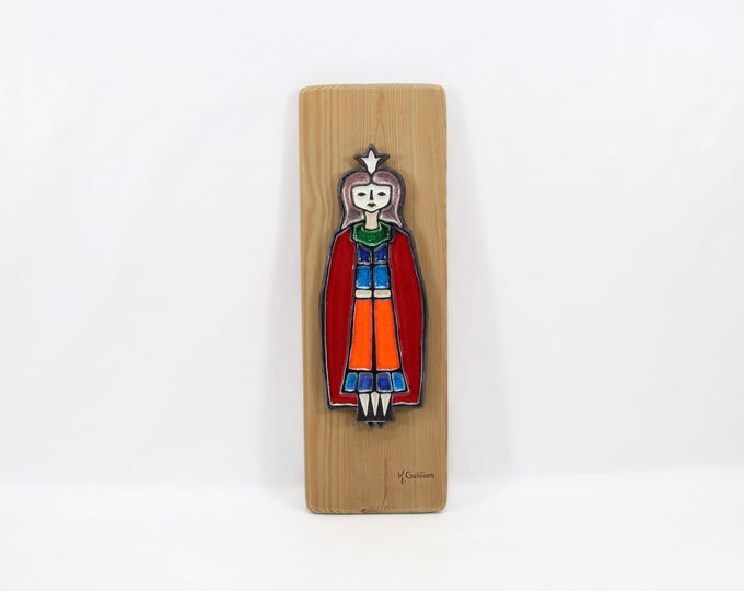 Konrad Galaaen Norwegian Ceramic Wall Plaque 1970s | Porsgrund Art Tile | Scandinavian Modern Vintage Wall Decor