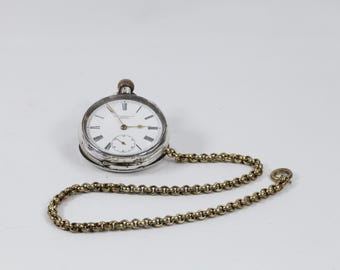 Turn Heads with Vintage Style: Timeless Beauty OMEGA Pocket Watch - Swiss Made Dress Clock with Chain
