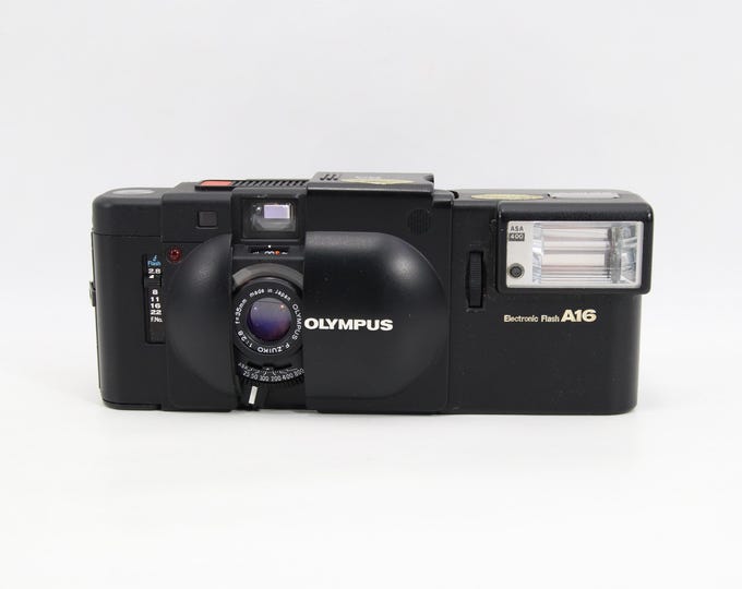 Vintage Olympus XA Rangefinder Camera | 1980s Japan 35mm Film | Original Case, A16 Flash & Instructions Set | Rare Photographer Gift Idea