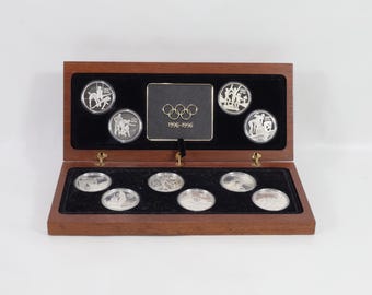 Vintage 1996 Olympic Silver 925s Coin Medals Collection