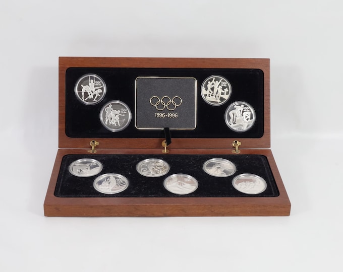 Vintage 1996 Olympic Silver 925s Coin Medals Collection
