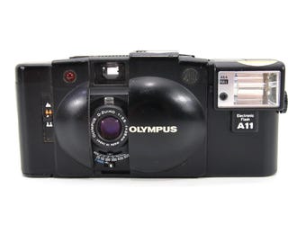 Olympus XA2 35mm Film Camera w/ D.Zuiko 35mm f/3.5 Lens & A11 Flash | Compact 1980s Rangefinder | Street Photography Favorite