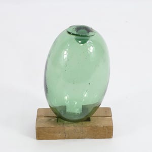 Norwegian Hand-Blown Oval Glass Float | 1920s Maritime Collectible | Nautical Decor | Nordic Heritage Gift