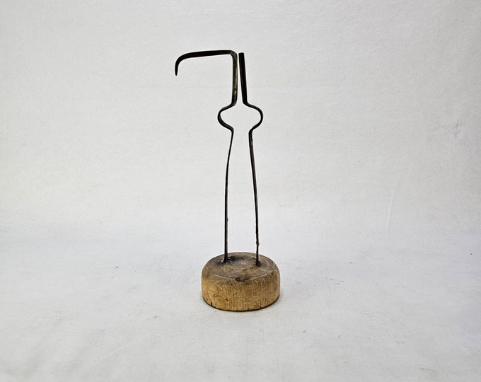 Unique Norwegian Folk Art Candlestick Holder- Antique Traveler's Style- Authentic 1800s Craftsmanship