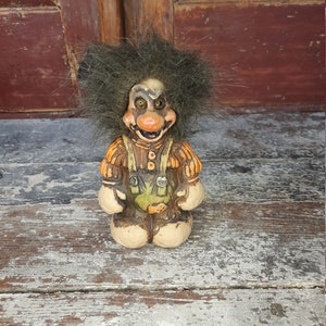 Unique Vintage Fossetroll Troll - Norwegian Hand-Painted Treasure for MCM Collectibles