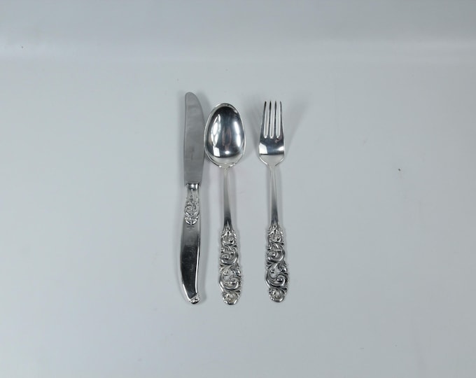 Sterling Silver Dinner Cutlery | Telesilver by Mylius | Handmade Folk Art | Norwegian Vintage Cutlery