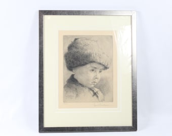 Signed Print by Arent Christenssen | Etching Art | Vintage Decor | Fine Art Prints | 1912 Vintage Norwegian Art