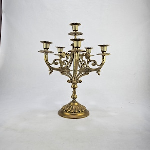 Elegant Vintage Brass Candelabra for 6 Candles - Stunning Home Decor - Grand Centerpiece