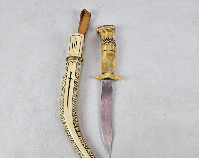 1975 Norwegian Handcrafted Sami Knife - Unique Collectible with Mid-Century Style and Bone Handle