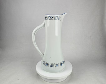 Vintage Porsgrund Porcelain Chocolate Mug - Hand-Painted Nordic Brid and Groom Pattern - Mid-Century Norwegian Tableware