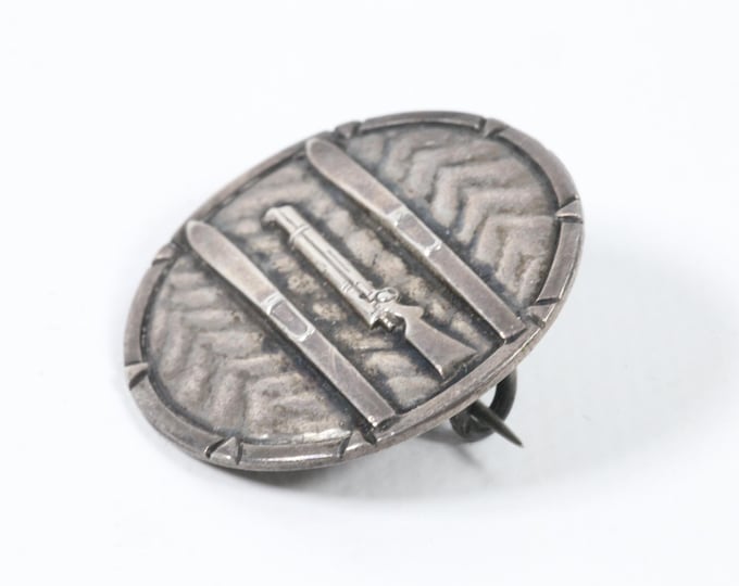 Badge in Silver | Norwegian Historic Badge | Military Ski Badge | J.Tostrup 830S | Rare Big Model