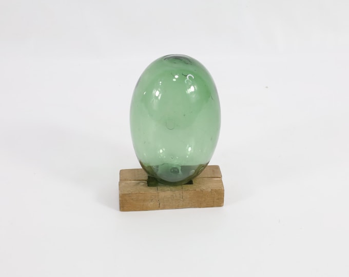 Norwegian Hand-Blown Oval Glass Float | 1920s Maritime Collectible | Nautical Decor | Nordic Heritage Gift