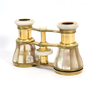 Antique Theater Binoculars | Vintage Opera Glasses | Mother of Pearl Finish | Romantic Decor Piece | Collectible