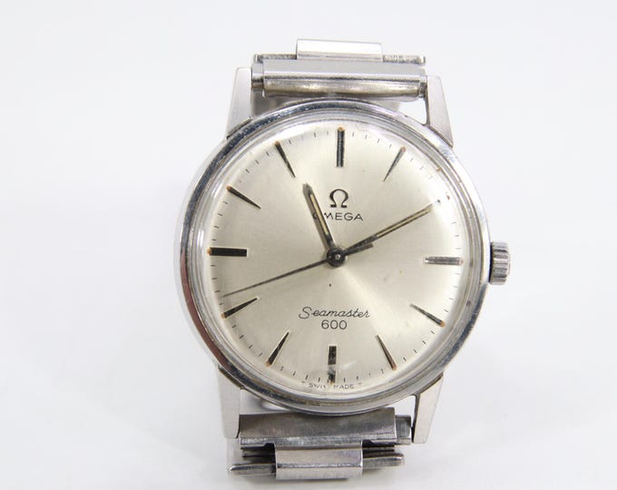 Vintage Omega Seamaster 600 Wristwatch | Swiss Manual Wind Watch With Steel Bracelet | Classic Silver Dial From 1960s