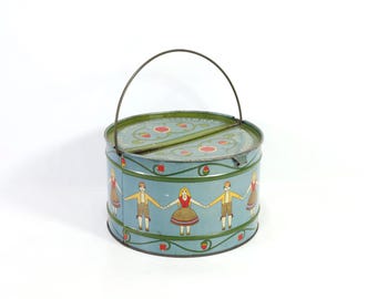 Vintage Norwegian Tin Box 1940s | Norwegian Craftsmanship | Bunad Decoration | Kiellands Collectible | Rare Find