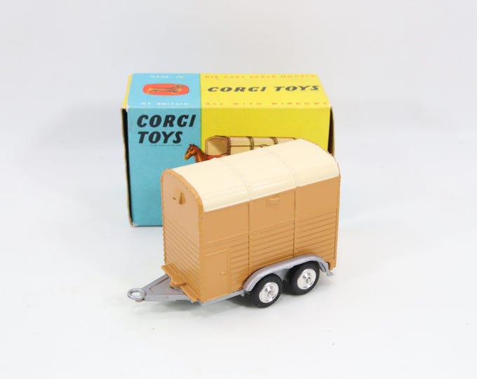 Corgi Toys 102 Rice Pony Trailer 1960s | Diecast Horse Trailer | Spun Hubs with Box