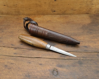 Nóż Vintage Frosts Mora | Ostrze ze szwedzkiej stali laminowanej | Oryginalna pochwa | Nóż kolekcjonerski | Rzemiosło