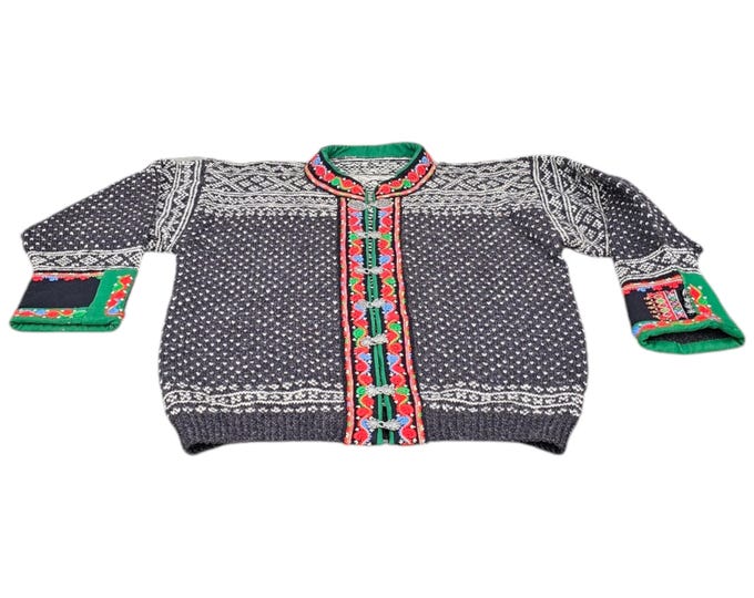 Authentic Telemark Folk Costume Jacket - Hand Embroidered Traditional Pattern
