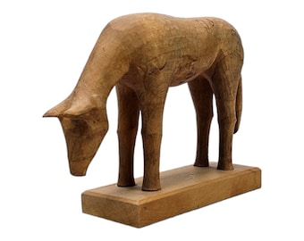 Stunning antique horse figure - Norwegian folk art - Scandinavian carving art - Hand painted one of a kind art