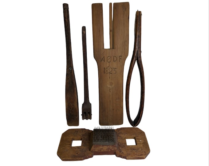 Vintage Norwegian Primitive Hand Tools Collection - Set of 5 Unique Pieces from the 1800s