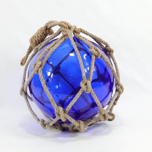 Vintage Cobalt Blue Glass Float|Nautical Home Decor|Maritime Floating Ball|Ocean Themed Accent|Nautical Treasure