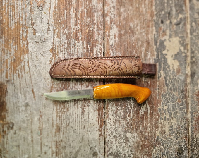 Norwegian hand made knife with Brusletto blade, collectible knife, Scandinavian knife, Norwegian folk art,Hand made knife,Gift,Rare knife