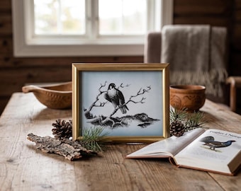 Vintage Jan Petter Bratsberg Porcelain Art Print 1986 | Framed Black Grouse Plaque | Signed Limited Edition 593/1000 Forest Bird