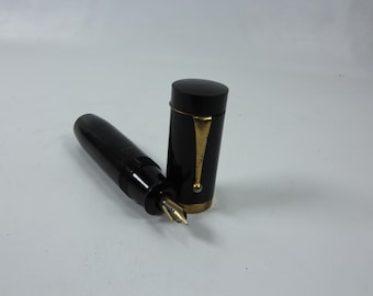 1930's rare Japanese Jumbo Pen Extra, Piston Fill Black Bakelite, Vintage Fountain Pen, Collectible Writing Instrument